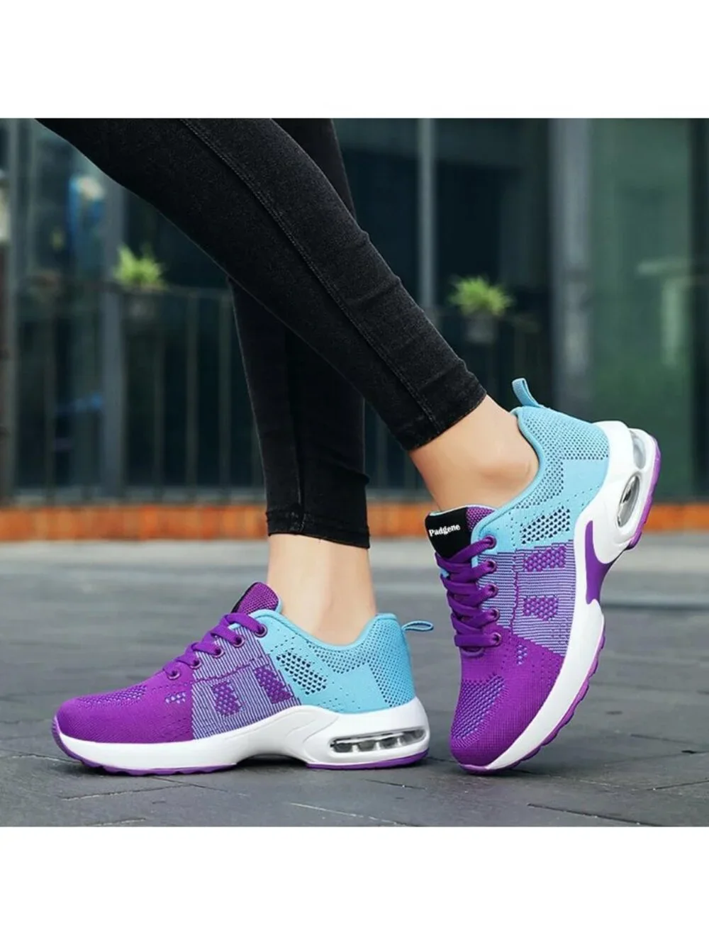 Women's Purple Lightweight Air Cushion Mesh Breathable Casual Sneakers